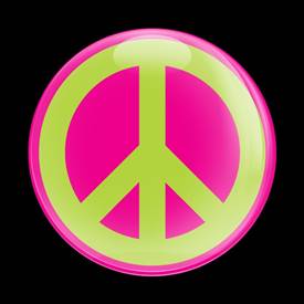 Magnetic Car Grille Dome Badge-Sign Peace Pink