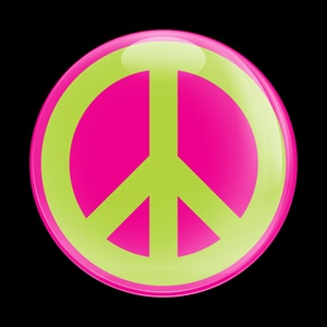 Magnetic Car Grille Dome Badge-Sign Peace Pink