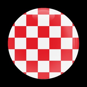 Magnetic Car Grille Dome Badge-Flag Checker Red