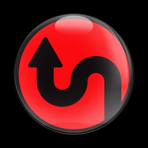 Magnetic Car Grille Dome Badge-Sign Curve Red 101