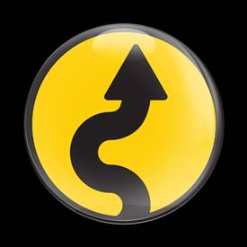SIGN CURVE YELLOW 102
