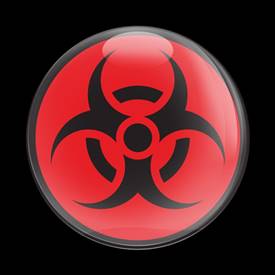 Magnetic Car Grille Dome Badge-Sign Biohazard Red