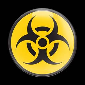 Magnetic Car Grille Dome Badge-Sign Biohazard Yellow