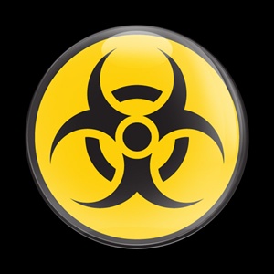 Magnetic Car Grille Dome Badge-Sign Biohazard Yellow