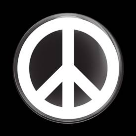 Magnetic Car Grille Dome Badge-Sign Peace White