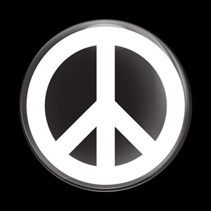 Magnetic Car Grille Dome Badge-Sign Peace White