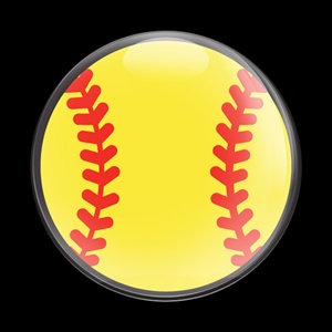 Magnetic Car Grille Dome Badge-Sports Softball