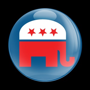 Magnetic Car Grille Dome Badge-Republican
