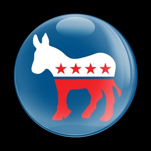 Magnetic Car Grille Dome Badge-Democrat
