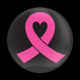 Magnetic Car Grille Dome Badge-Pink Ribbon 02