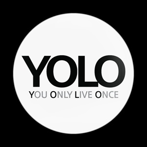 Magnetic Car Grille Dome Badge-Sign Yolo White