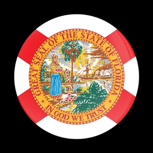 Magnetic Car Grille Dome Badge-Flag Florida US State