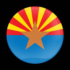 Magnetic Car Grille Dome Badge-Flag Arizona US State