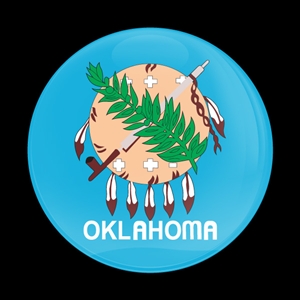 Magnetic Car Grille Dome Badge-Flag Oklahoma US State