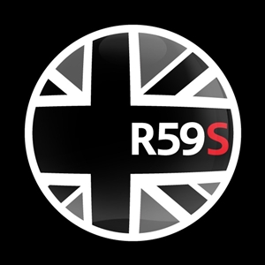 Magnetic Car Grille Dome Badge-Flag BlackJack R59S