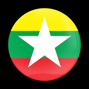 Magnetic Car Grille Dome Badge-Flag Myanmar