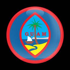 Magnetic Car Grille Dome Badge-Flag Guam