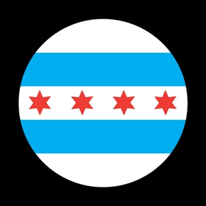 Magnetic Car Grille Dome Badge-Flag Chicago 2