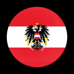 Magnetic Car Grille Dome Badge-Flag Austria