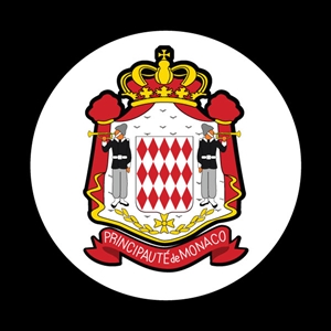 Magnetic Car Grille Dome Badge-Flag Monaco Coat of Arms