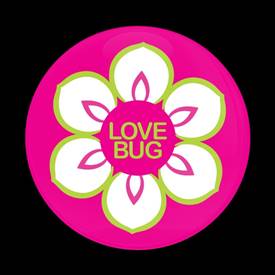Magnetic Car Grille Dome Badge-Love Bug Flower