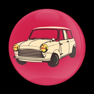 Magnetic Car Grille Dome Badge-Retro MINI