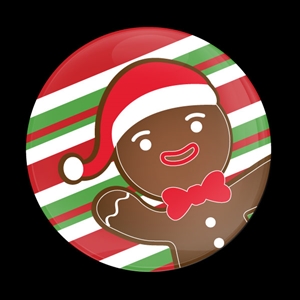 Magnetic Car Grille Dome Badge-Seasonal Christmas Gingerbread