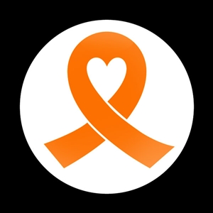 Magnetic Car Grille Dome Badge-Orange Ribbon White