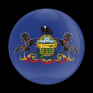 Magnetic Car Grille Dome Badge-Flag Pennsylvania US State