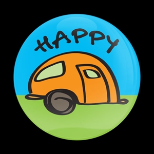 Magnetic Car Grille Dome Badge-Happy Camper