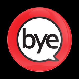Magnetic Car Grille Dome Badge-Sign Bye Red