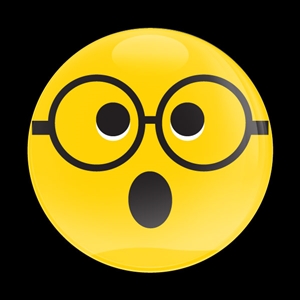 Magnetic Car Grille Dome Badge-Emoji Surprised Glasses