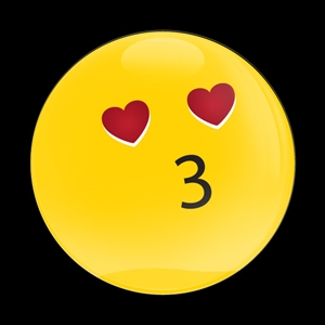 Magnetic Car Grille Dome Badge-Emoji Kissing Heart