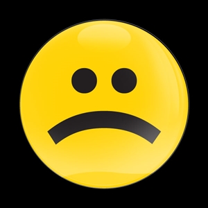 Magnetic Car Grille Dome Badge-Emoji Frowning
