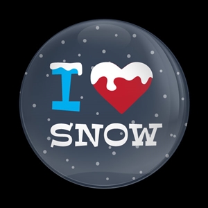 Magnetic Car Grille Dome Badge-Seasonal I Love Snow
