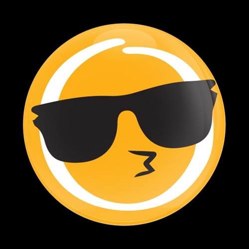 Magnetic Car Grille Dome Badge-EMOJI SUNGLASSES WHISTLE 2