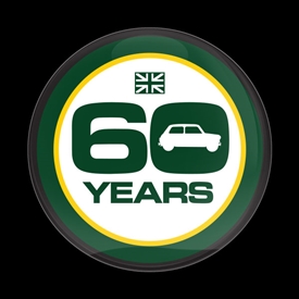 Magnetic Car Grille Dome Badge -60 YEARS ANNIVERSARY-BRITISH RACING