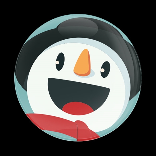 Magnetic Car Grille Dome Badge-Seasonal Snowman