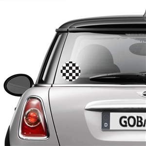 Round GoGraphic Automotive Decal Sticker-Checker