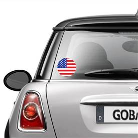 Round GoGraphic Automotive Decal Sticker-Flag US
