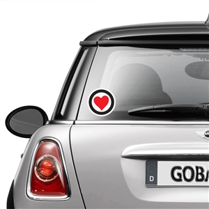 Round GoGraphic Automotive Decal Sticker-Girl Heart