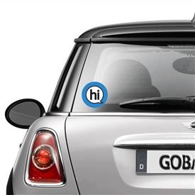Round GoGraphic Automotive Decal Sticker-Hi Blue