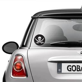 Round GoGraphic Automotive Decal Sticker-Jolly Roger