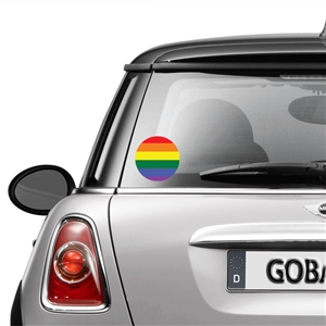 Round GoGraphic Automotive Decal Sticker-Rainbow