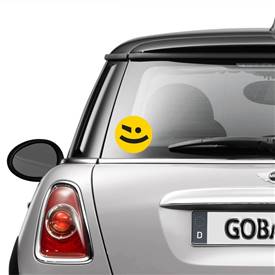 Round GoGraphic Automotive Decal Sticker-Typeface Smile