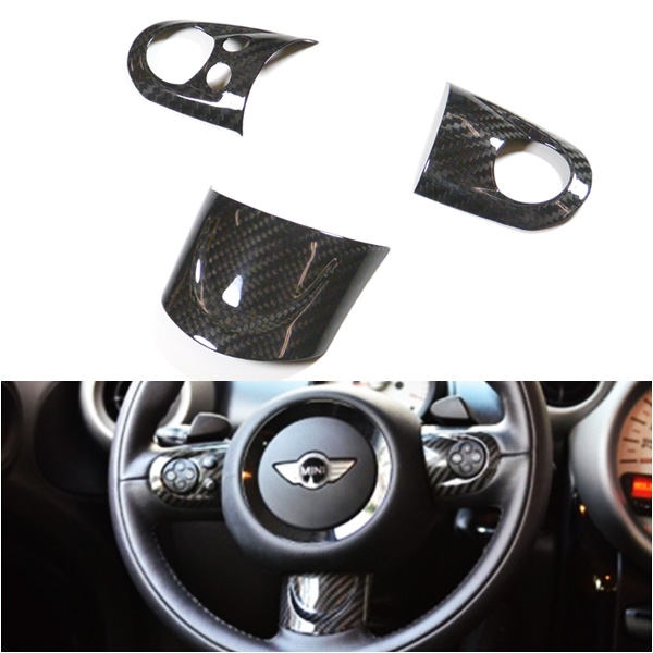 Car Carbon Steering Wheel Spoke Cover For MINI COOPER S JCW R55 R56 R57 R58 R60