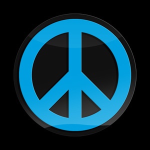 Magnetic Car Grille 3D Acrylic Badge-Peace Blue