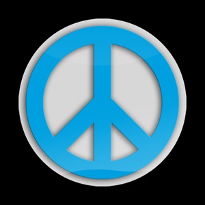Magnetic Car Grille 3D Acrylic Badge-Peace Blue