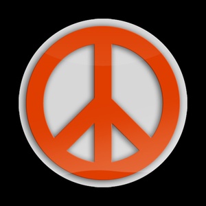 Magnetic Car Grille 3D Acrylic Badge-Peace Orange