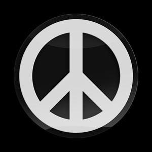 Magnetic Car Grille 3D Acrylic Badge-Peace White